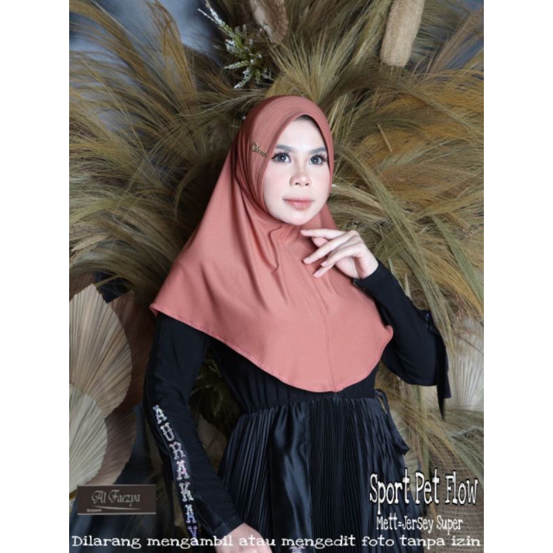 Jilbab Sporty pet flow nutup dada Dewasa jersey Super Al faezya