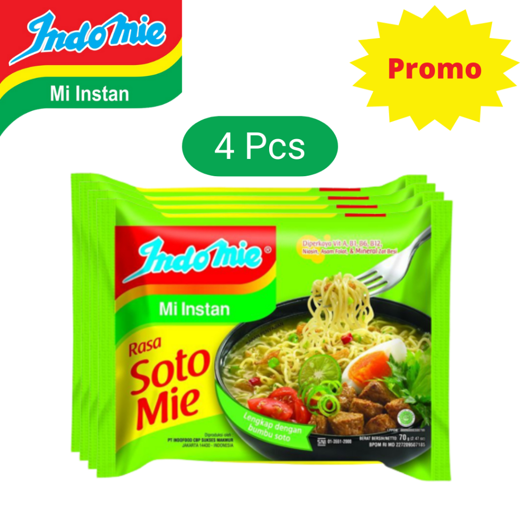 

Paket 4 Indomie Kuah Soto Mie 75Gr