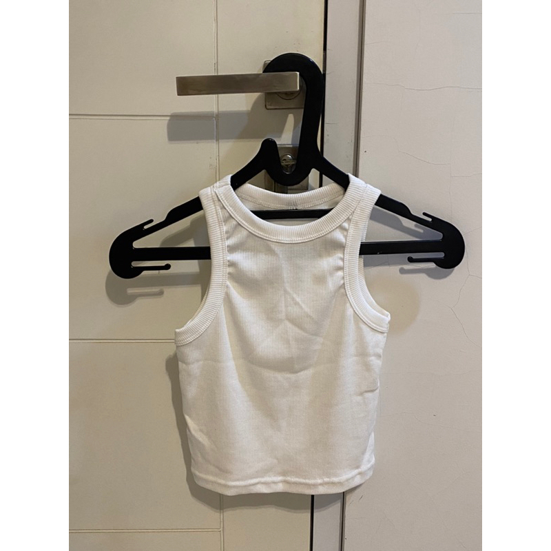 PRELOVED NEW Halter tank top rib HnM Tanktop Crop POLOS PUTIH 30RIBUAN
