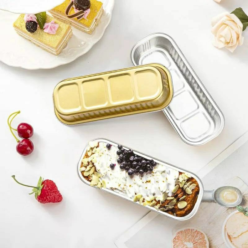 10 pcs foil OVAL premium aluminium foil cup kue korean dessert box cup kotak kue cake dll