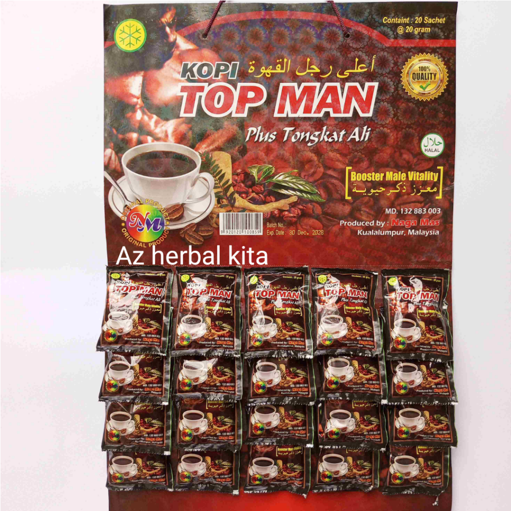 

Kopi Topman Plus Tongkat Ali 1 Hanger Isi 20 Sachet Penambah Stamina Pria Kuat Tahan Lama