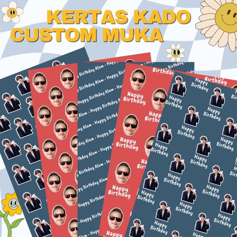 

ONLYWE GIFT - Kertas Kado Custom Foto Muka | Kertas Kado custom A3+