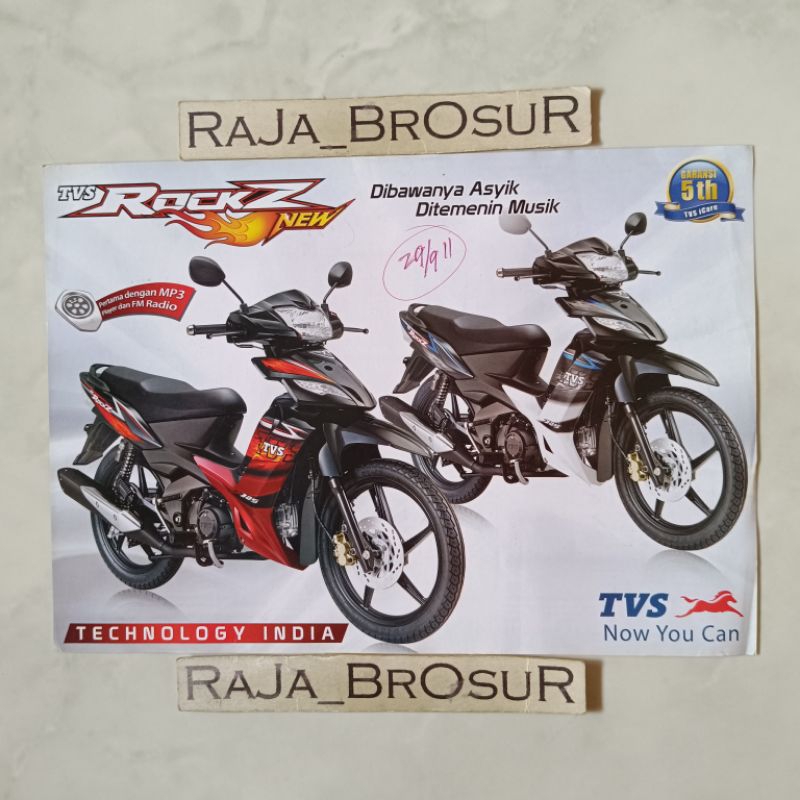 Poster brosur katalog flyer TVS Rockz 125 Rockz125 2011
