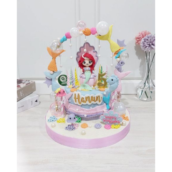 

TEMA MERMAID BESI LENGKUNG UK 20CM / KUE ULANG TAHUN CUSTOME