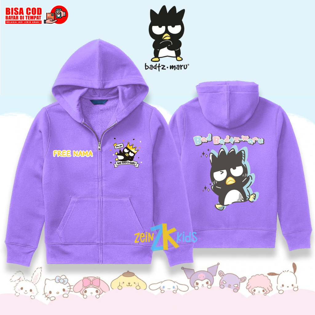 Premium Hoodie Anak Badtz Maru / Jaket Anak Sanrio Badtz Maru