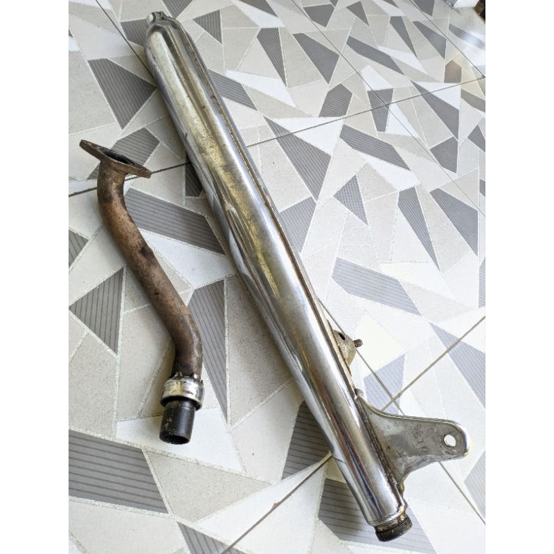 Muffler Knalpot Motor Yamaha V80 Super Delux Exselent seken ori