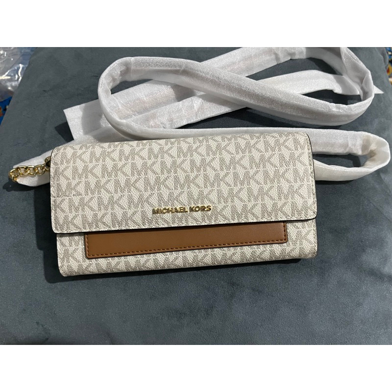 NEW bukan Preloved Original Dompet Michael Kors Jet set MD 2 in 1 Wallet on chain crossbody MK
