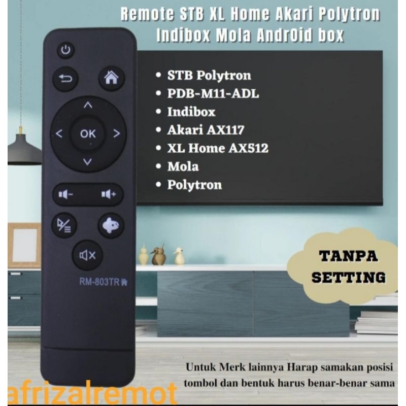 REMOT STB XL HOME AKARI  POLYTRON INDIBOX MOLA ANDROID BOX