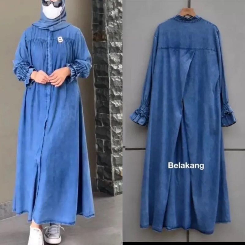 Hijaballstore - JOVITA JEANS MAXY / FENDY MAXI / dress jeans zara premium / Midi Jeans Premium / Mid