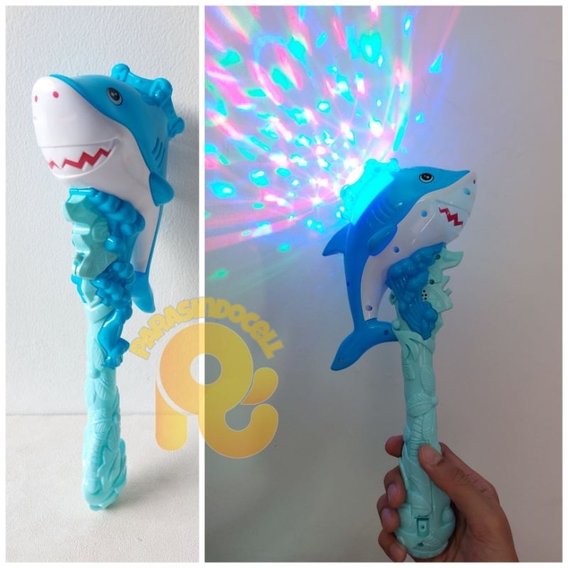 Mainan Stik Tongkat Musik Bentuk Hiu Lampu Disco