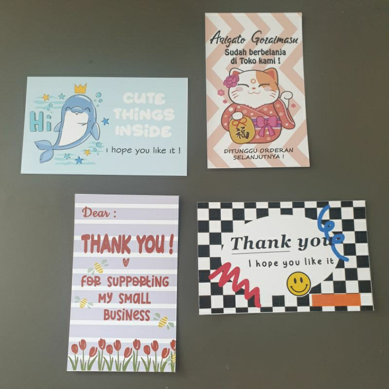 

Minim 10 pcs Cute Thanks Card