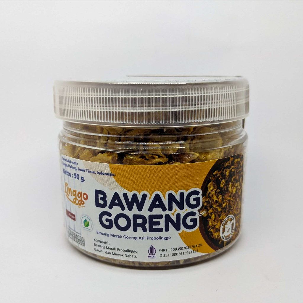 

Bawang Goreng Murni Linggo Asli Probolinggo. Tanpa Tepung. Tanpa Bahan Pengawet 90 g.