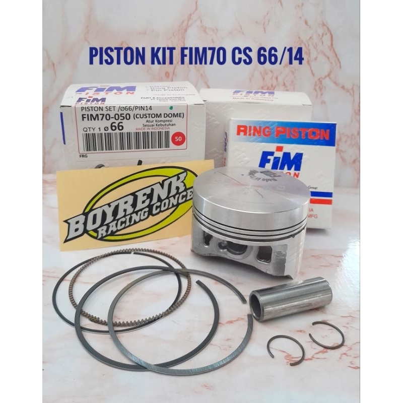 PISTON KIT FIM70 CUSTOM DOME 65.5/66/66.5/67/67.5/68 PIN 14 - BOYRENK SURABAYA