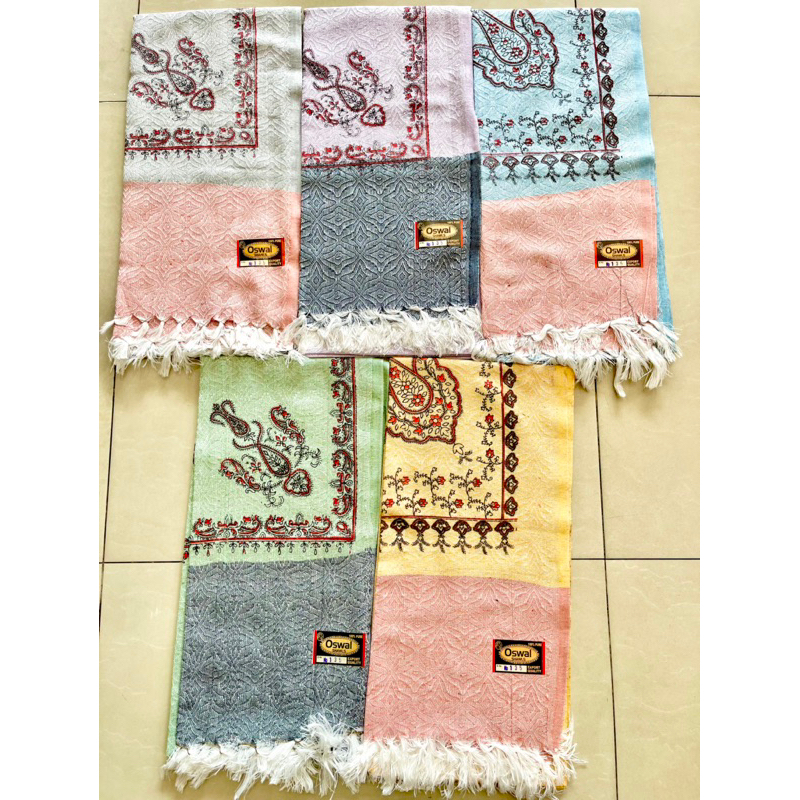 Surban Imamah Kashmiri Shawl Oswal Motif Printing Sablon Kembang