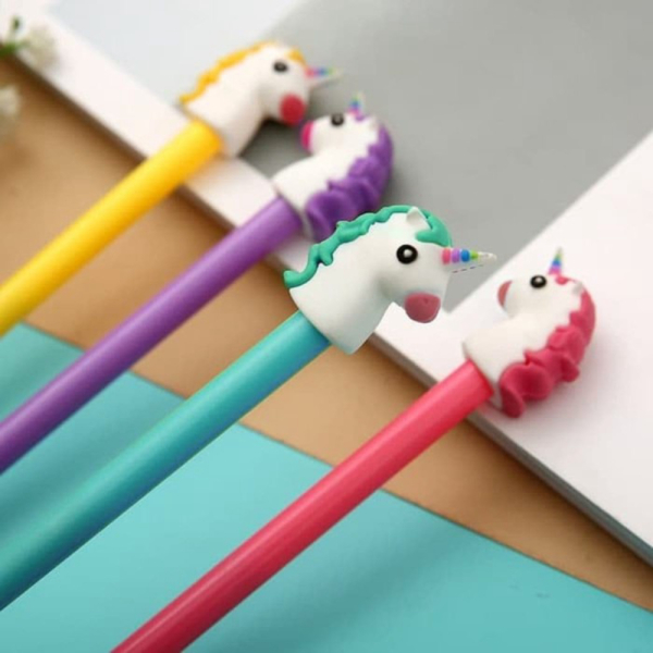 

12 pcs - pen Hitam Dijual Murah gel karakter pen pony unicorn