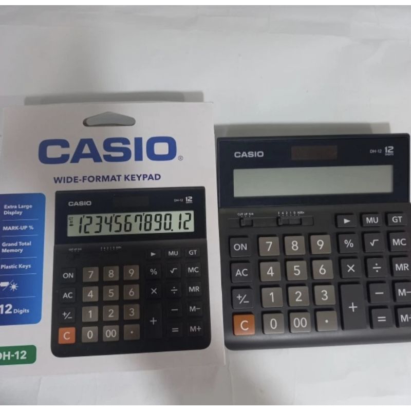 

KALKULATOR CASIO ASLI ORIGINAL DH-12 BK / WE HITAM PUTIH / calkulator dagang asli casio 12 digit