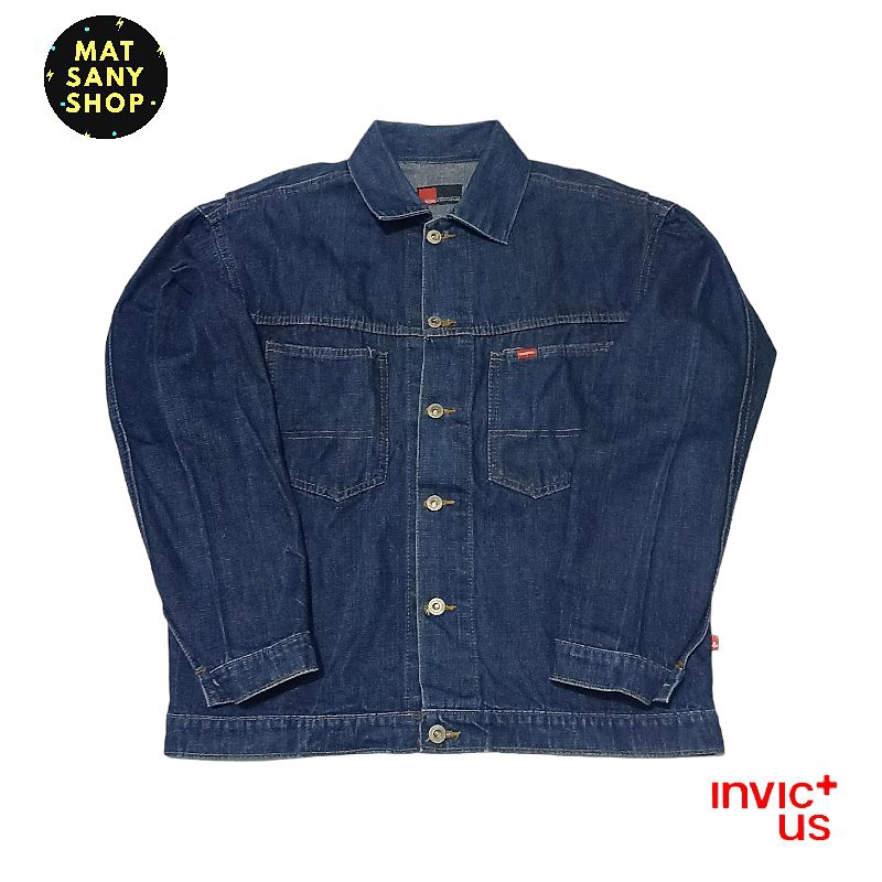 Jaket Trucker Work Overshirt Denim Jeans Invictus