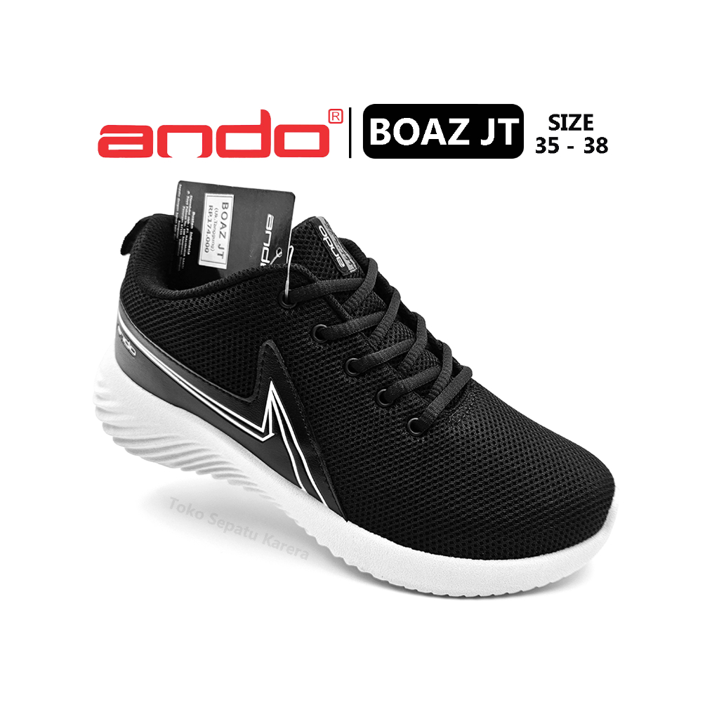 Sepatu Sekolah Anak SD SMP Remaja Laki Laki/Perempuan – ANDO – BOAZ JT – Size 35-38 – Sneakers