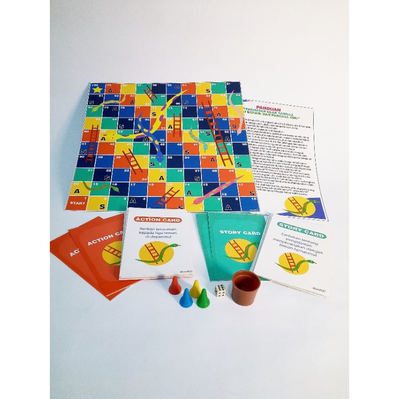 Permainan Ular Tangga (Media Layanan BK) _ Bisa CUSTOM Isi Kartu