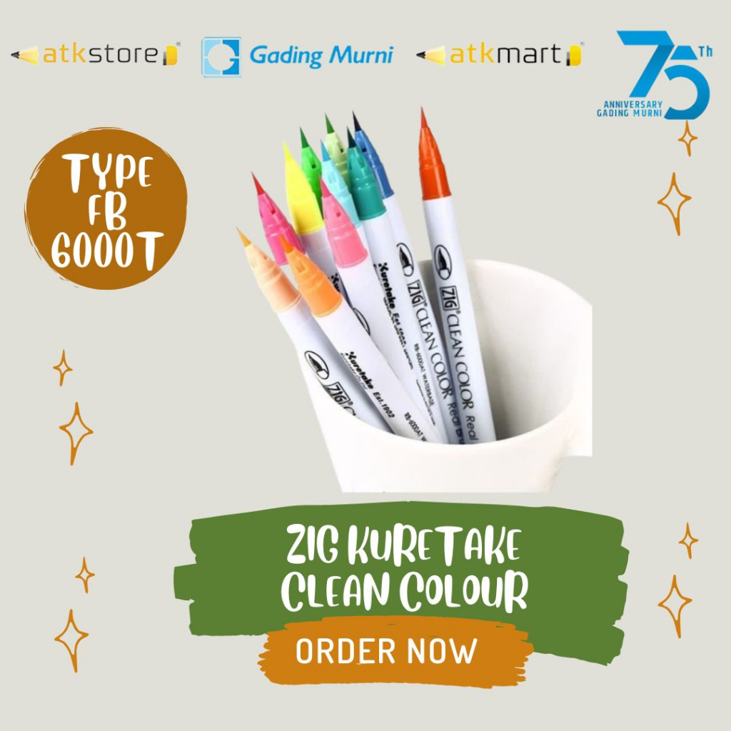 

KURETAKE CLEAN COLOUR TYPE FB-6000T/PEN BRUSH CLEAN COLOUR FB-6000T