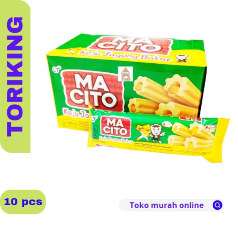 

MACITO KEJU JAGUNG BAKAR (1 Box isi 10 pcs @11gr)