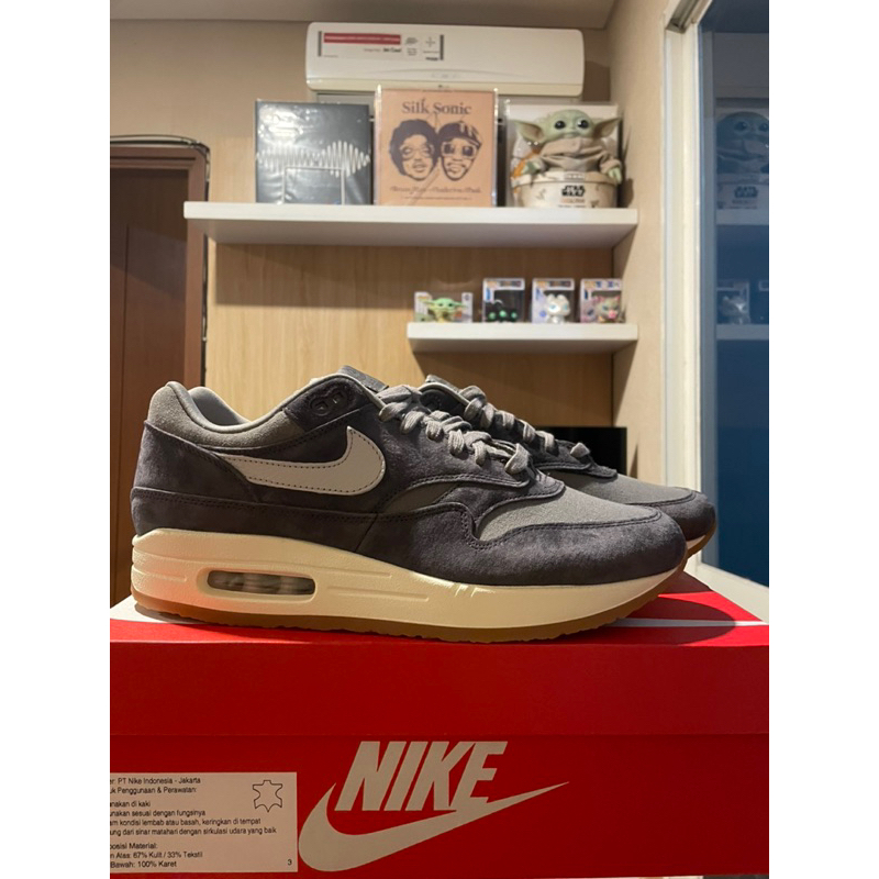 Nike Air Max 1 PRM crepe soft grey US11 (atmos)