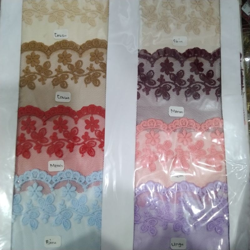 renda tile 7cm | renda tile halus gulungan | renda gamis