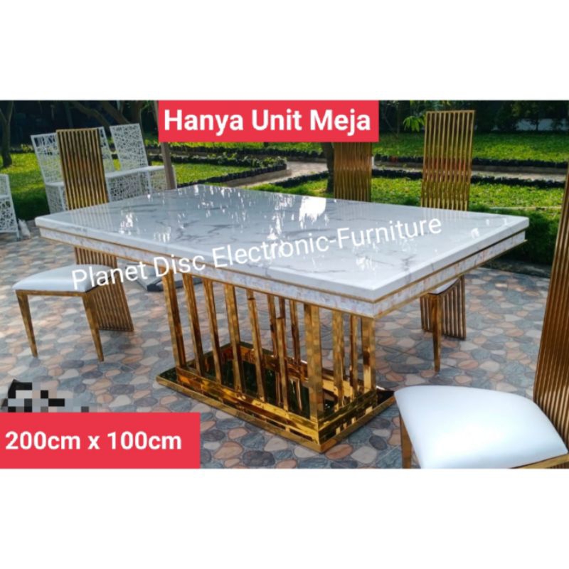 Meja Makan Marmer 200cm Dining Table Meja batu meja marmer Promo murah
