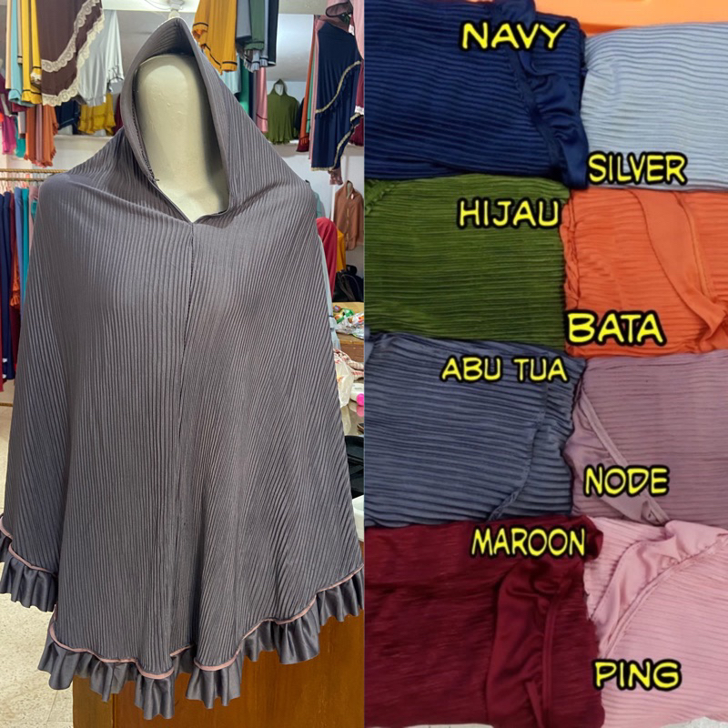 Hijab Sorong plisket jumbo premium less warna | Hijab instan plisket lidi | Sorong plisket XXL