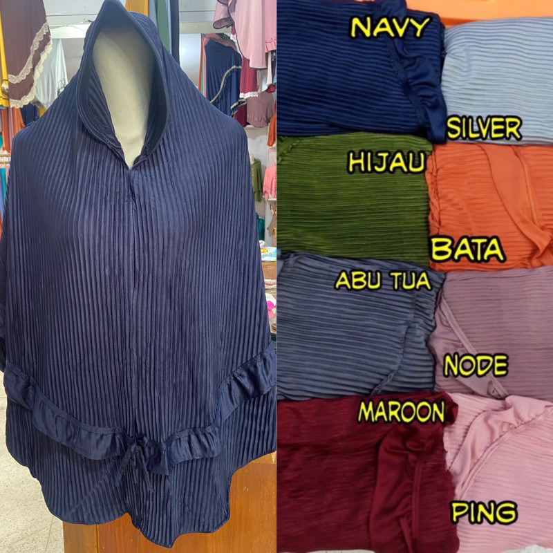 Hijab Sorong lurik plisket jumbo premium rempel bawah | Hijab instan plisket lidi | Sorong plisket X