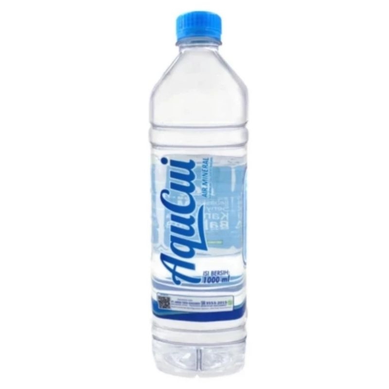 AQUCUI air mineral dalam kemasab botol 1000 ml eceran satuan
