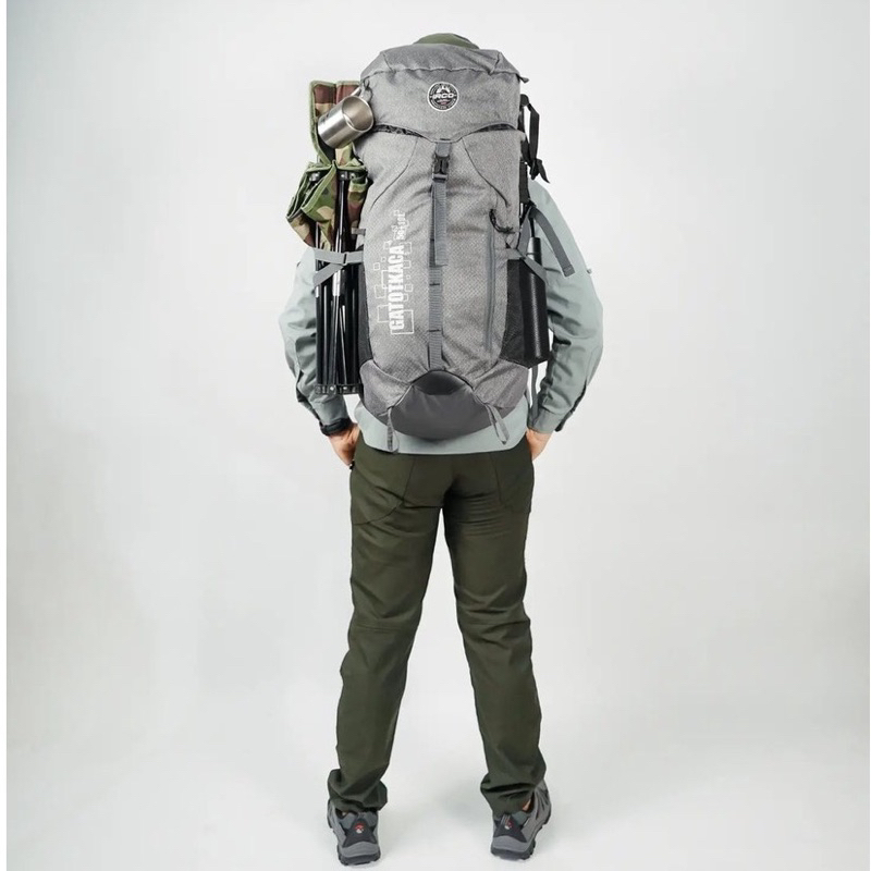 Tas Ransel Carrier Gunung Hiking 50 Liter Irco Gatotkaca Abu-abu