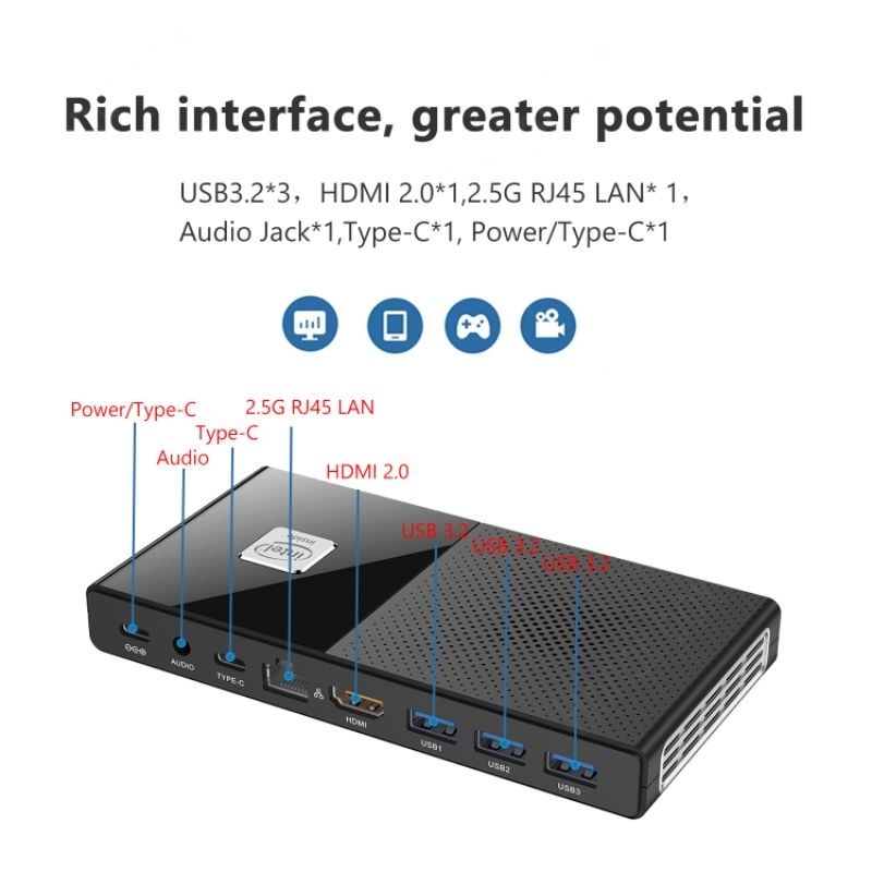 Mini PC M6 Intel N6000 16/512GB SSD HDMI Wifi 6 Windows 11