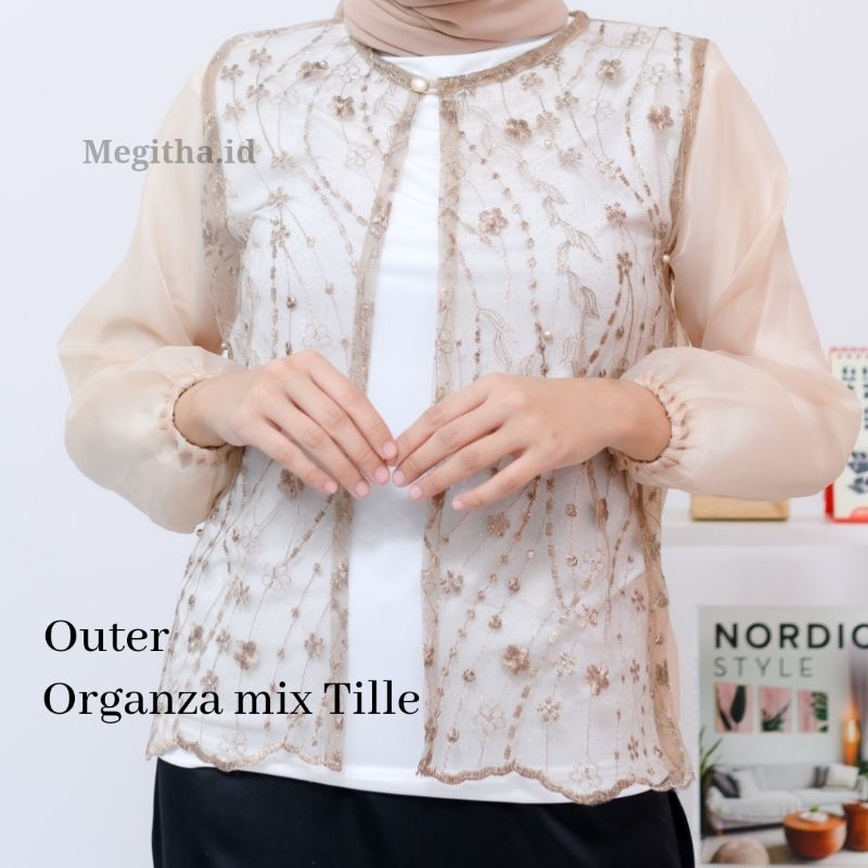 TERMURAH outer brukat outer organza mix tille organza READY STOCK