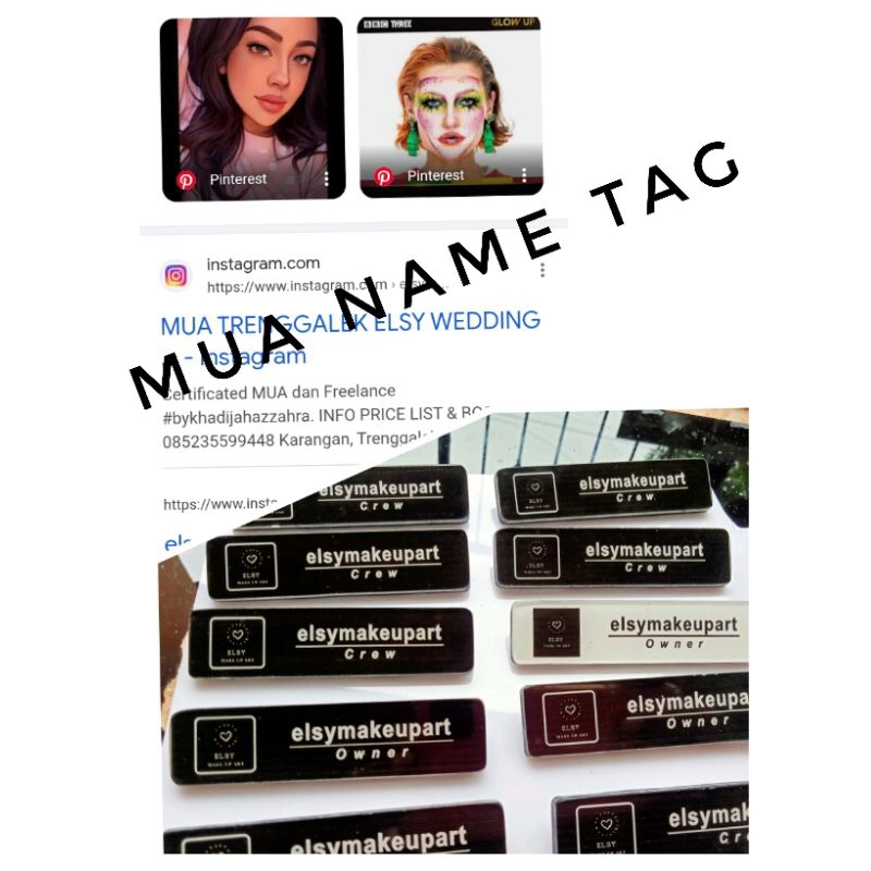

Professional MUA Name Tag, Make Up Artist, Elsy Wedding Trenggalek