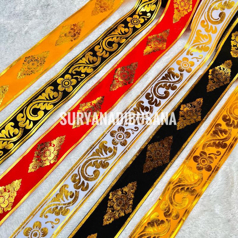 Sabuk kain beludru bali 9cm meteran | kain prade bali