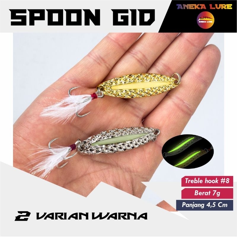 umpan Spoon 7gram gold Menyala dalam gelap (GID)
