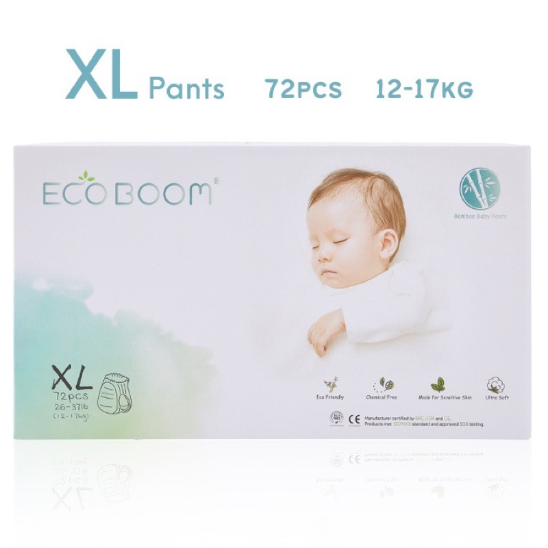 ECO BOOM Bamboo Diapers Pants M80 L76 XL72 / Popok Pampers Bambu Ramah Lingkungan