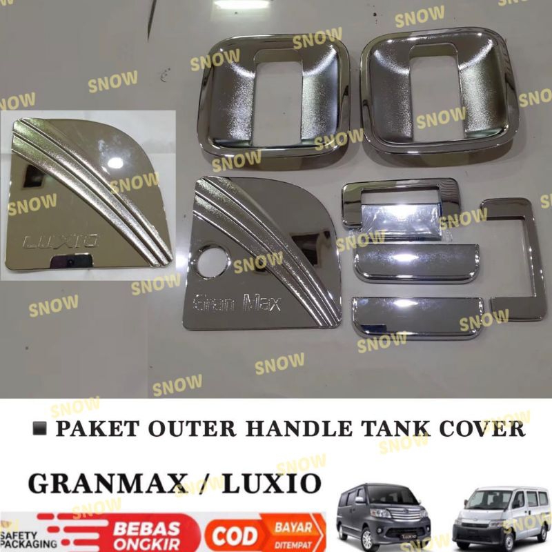 Paket Outer Handle Tank Cover Gran Max Grandmax Granmax  Luxio Chrome