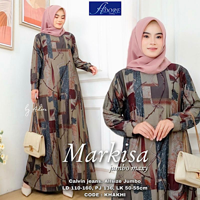 Markisa Jumbo Maxy LD110 - Gamis Calvin Jeans Terbaru Jumbo / Hawa Dress / 023-7126