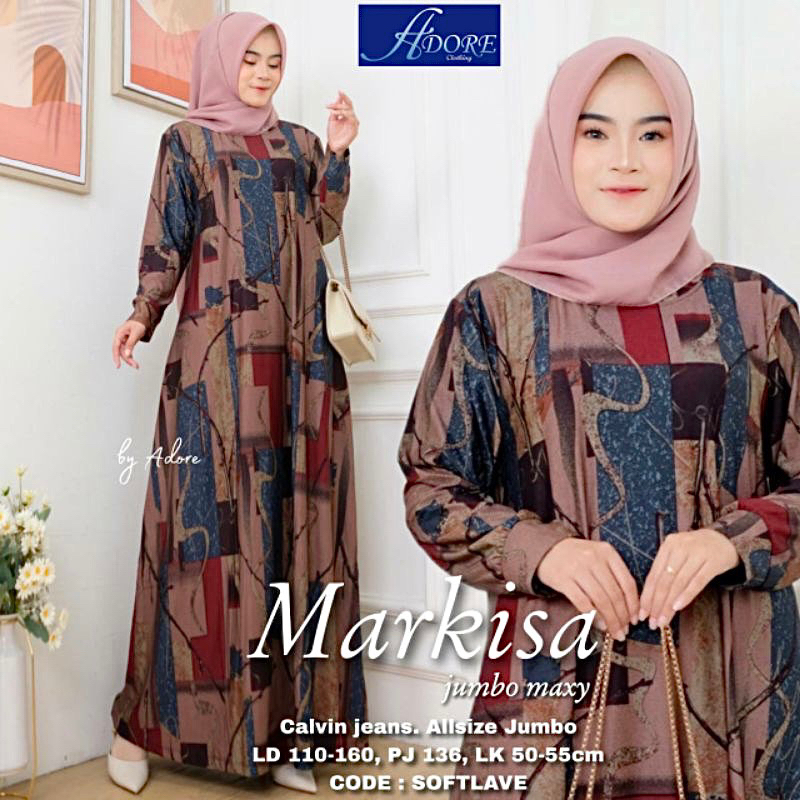 Markisa Jumbo Maxy LD110 - Gamis Calvin Jeans Terbaru Jumbo / Hawa Dress / 023-7126