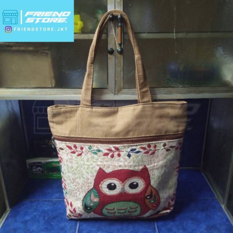 Tas Totebag Burung Hantu (Second)