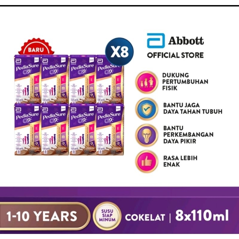 

PEDIASURE GO UHT 110ML COKELAT 8x