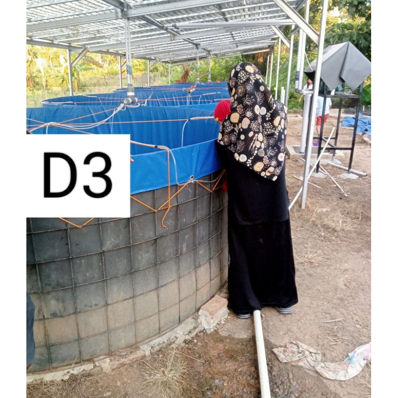 Terpal kolam Ikan Bundar D3 Tinggi 130 Bahan  Terpaulin Orchid PVC Semi Karet