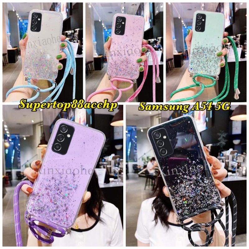 Case Tali Nagita Samsung A22 4G A22 5G A34 5G A54 5G M62/F62 M32 A02S A03S A52S 5G Lanyard Glitter Gantungan