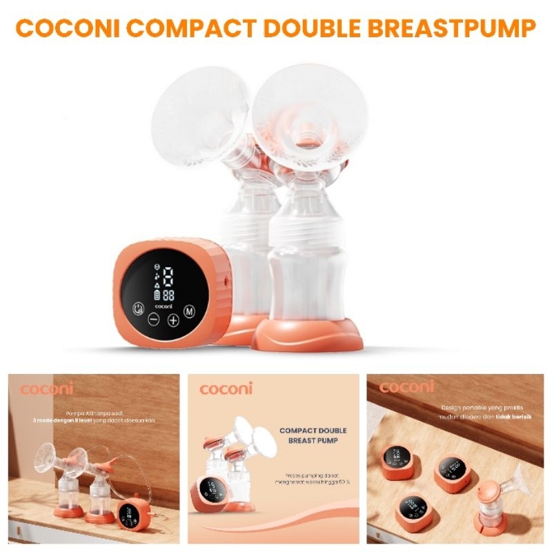 Coconi Compact Electric Double Breastpump / Pompa ASI Elektrik Ganda