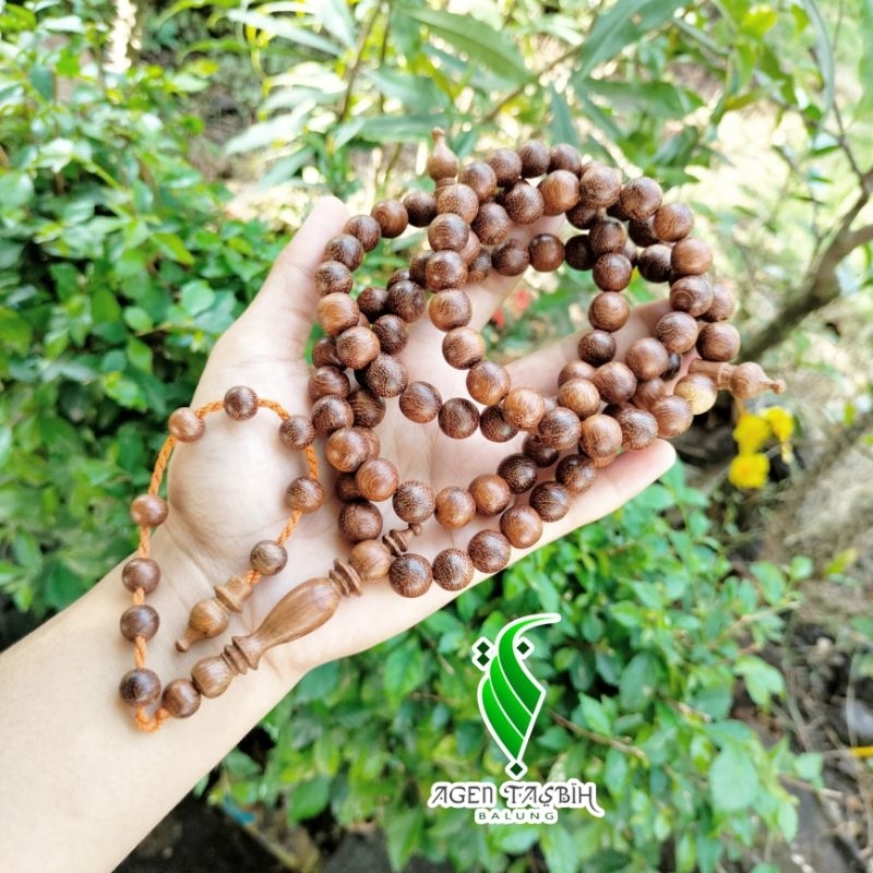 Tasbih Kayu Kelor emas size 10mm Isi 99 butir asli original