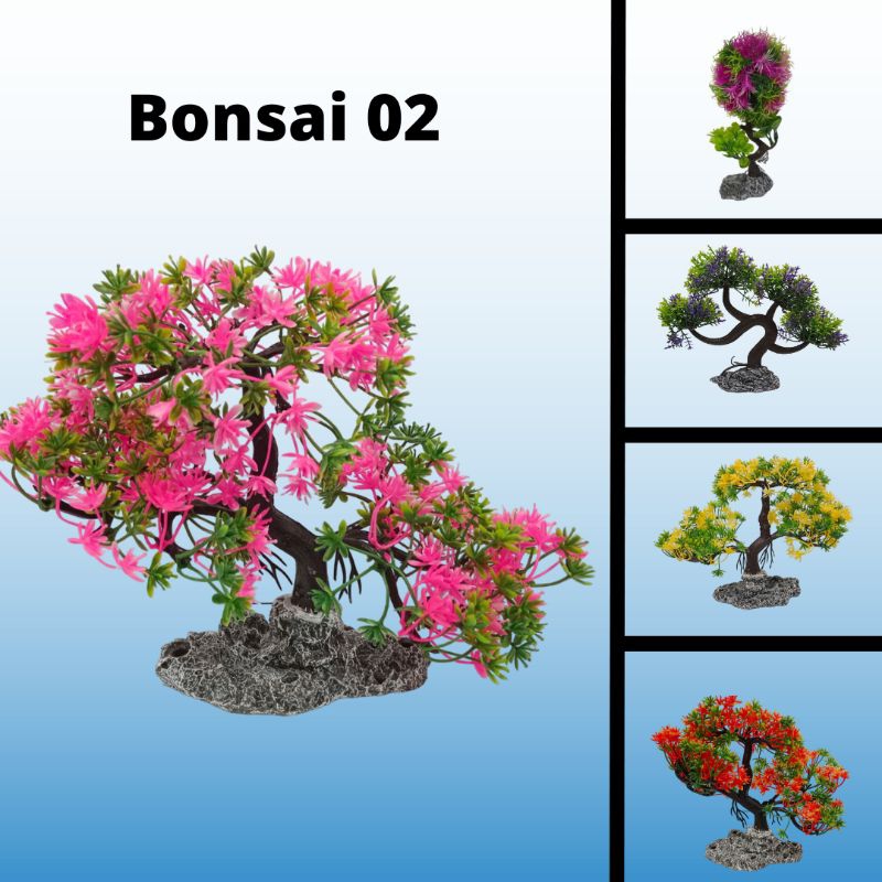 Hiasan Aquarium Aquascape Pohon Bunga Bonsai Sintetis Bonsai Plastik Import