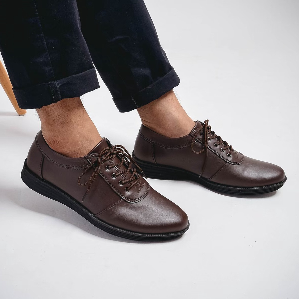 CARLTON BROWN - Sepatu Pantofel Pria Kulit Formal Kantor Kasual Kerja Kuliah Sepatu Pantopel Cowok Oxford Original