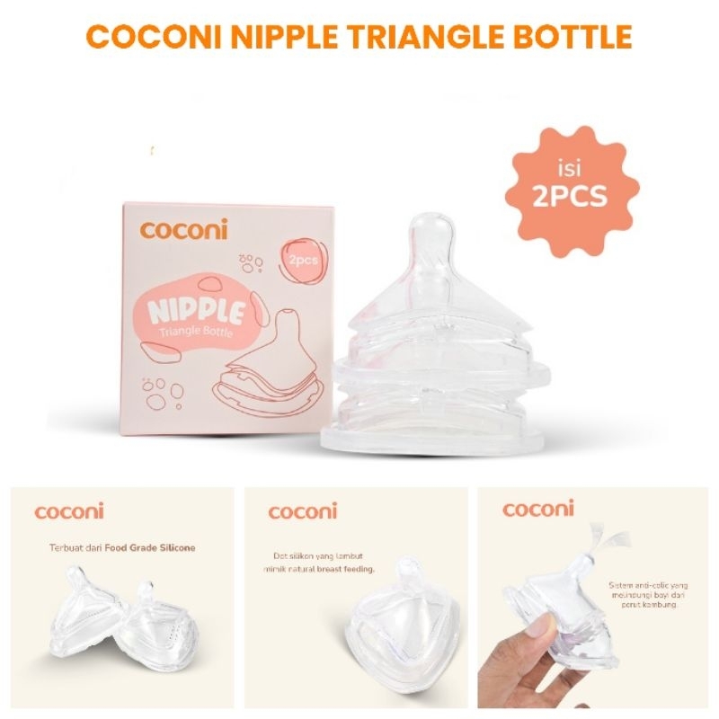 Coconi Triangle Bottle Nipple Replacement / Dot Pengganti Botol Susu Coconi Triangle PPSU